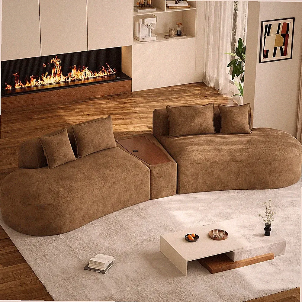 154" Oversized Sectional Sofa for Living Room, Modern Luxury Plush Chenille 4-Se
