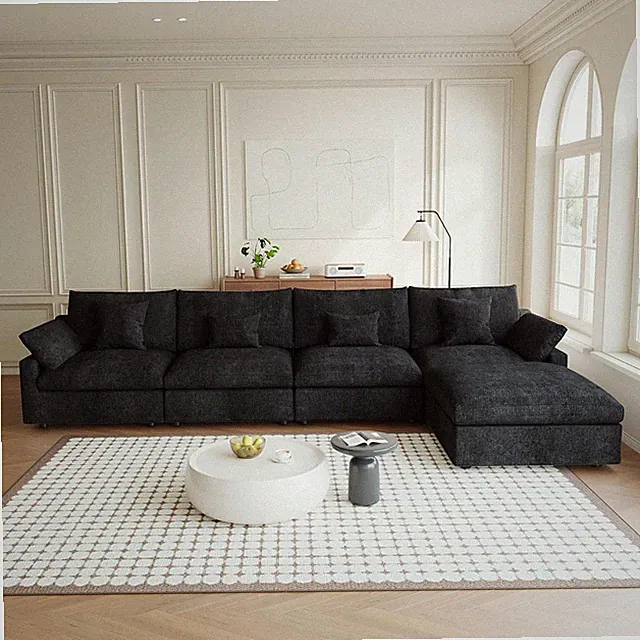 155.9" L Shape Cloud Modular Couches for Living Room, Modern Sectional Sofa with