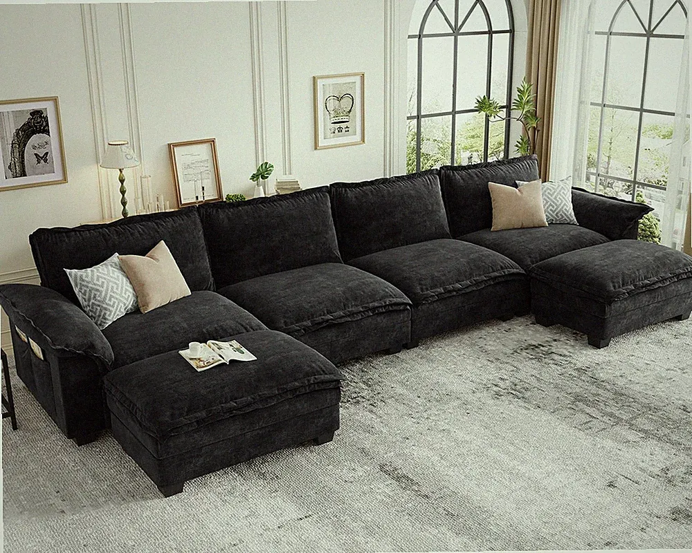 155" Sectional Couches for Living Room, U-Shaped Modular Sectional Sofa