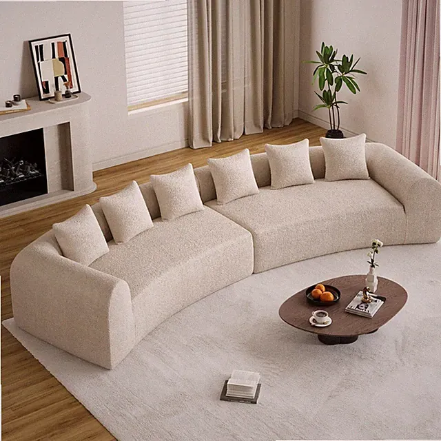 157 Inch Oversized Curved Sectional Sofa Chenille Cloud Couch for Living Room