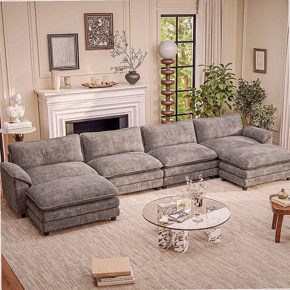 159" Modular Sectional Couch, U Shaped Cloud Sofa for Living Room