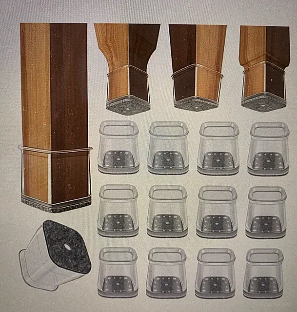 16 pc Chair Leg Floor Protectors , Furniture Pads for Hardwoods , Silicone Caps