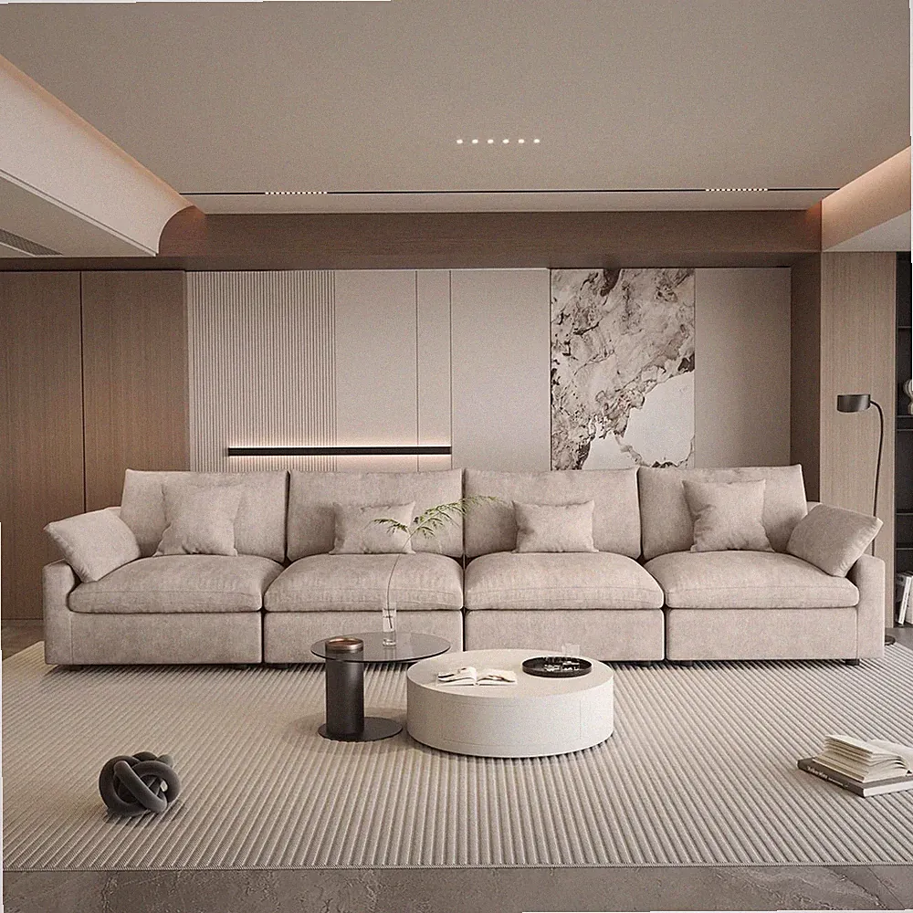 160" Cloud Couch Sectional for Living Room, down Filled Modular Sectional Sofa,4