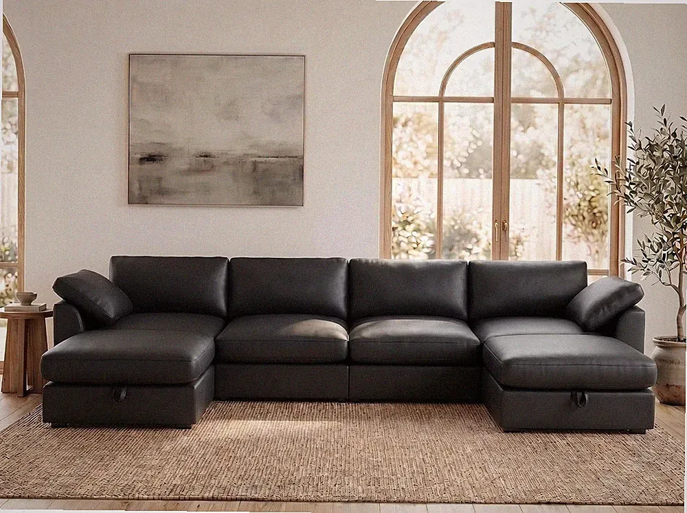 160" Oversized Cloud Modular Sectional Sofa for Living Room, U Shaped Cloud Couc