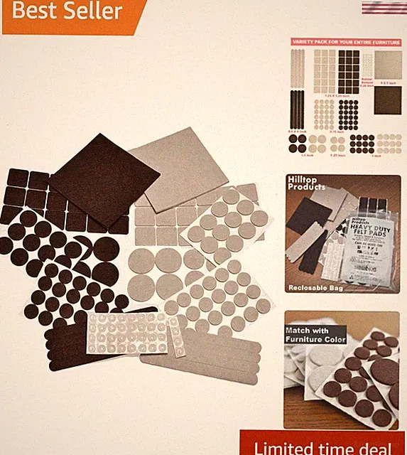 165-Piece Furniture Felt Pads Set - Self-Adhesive Floor Protectors for Hardwood