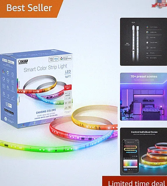 16ft RGBW LED Light Strip with Wi-Fi, Alexa & Google Home - Customizable Illu...