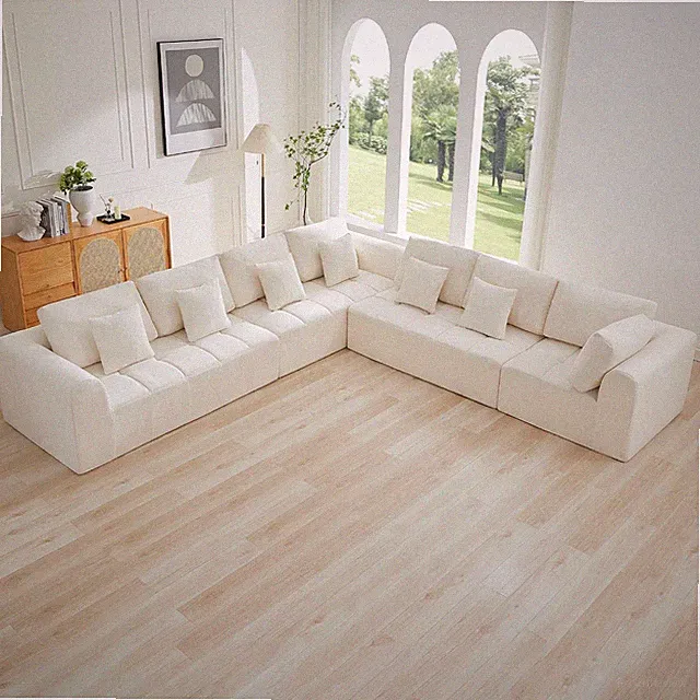 170'' Boneless Modular Couches for Living Room, Compressed Cloud Sectional Moder