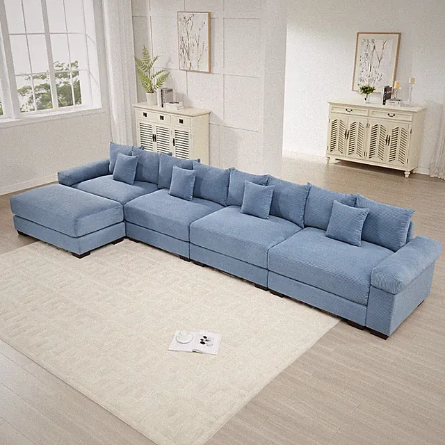 170"Oversized Cloud Modular L-Shape Sectional Couch,Soft Corduroy Fabric, With A