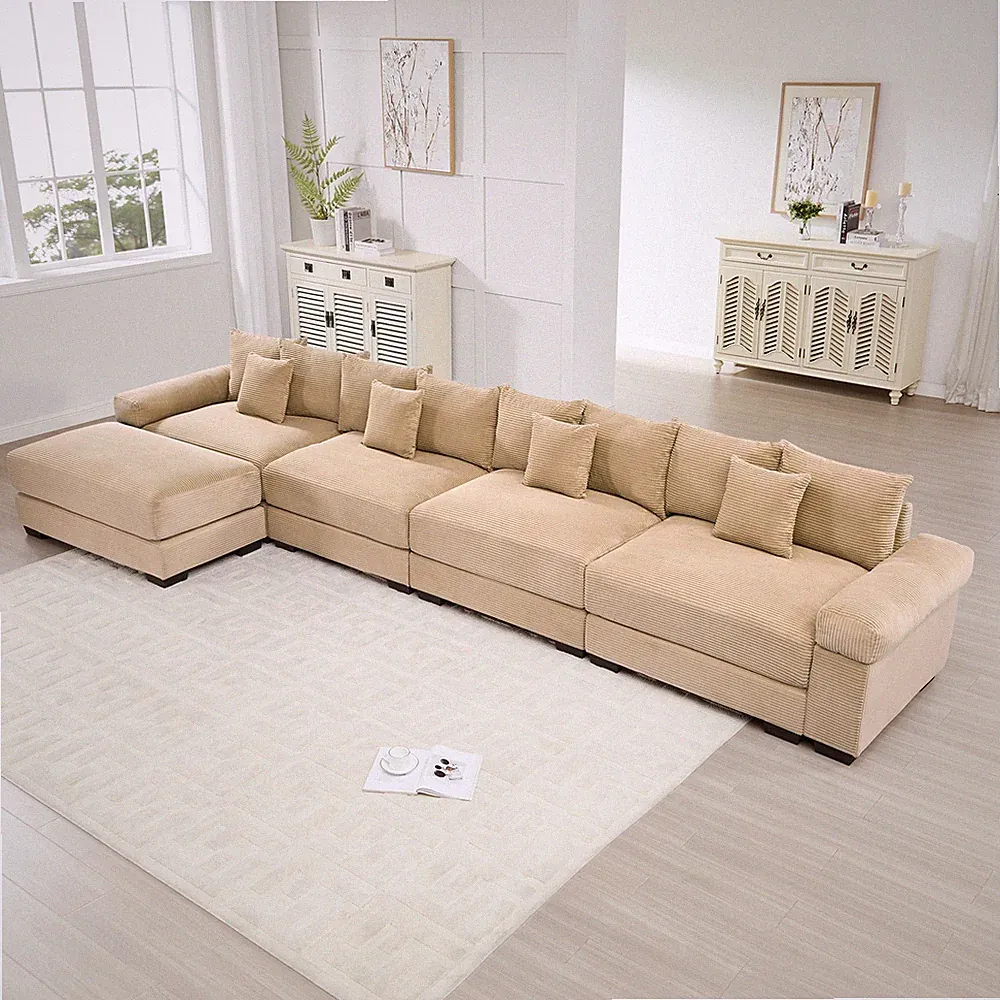 170" Oversized Cloud Modular L-Shape Sectional Couch,Soft Corduroy Fabric, with