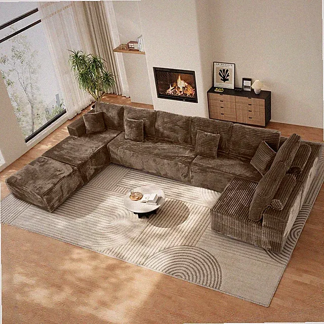 177" Oversized Deep Seat Modular Sectional Sofa Convertible L/U Shaped Couch