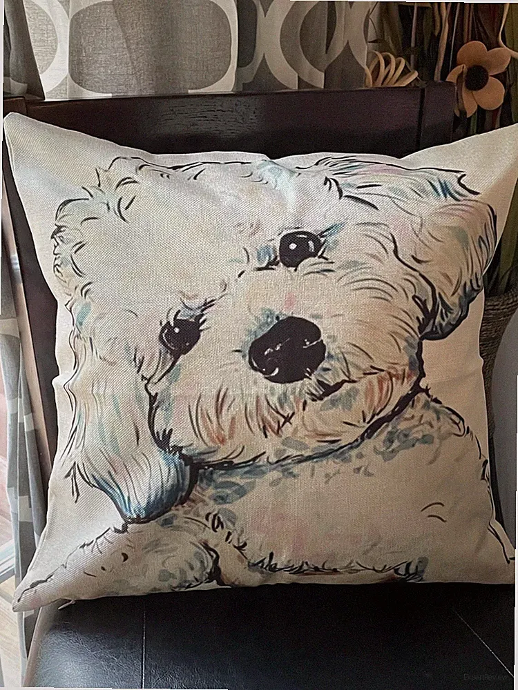 18" Dog Linen Decor Cotton Throw Pillow Case Sofa Cushion Cover Car Pillowcase