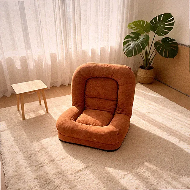 18-Section Adjustable Folding Lazy Sofa Chair Bed, Orange