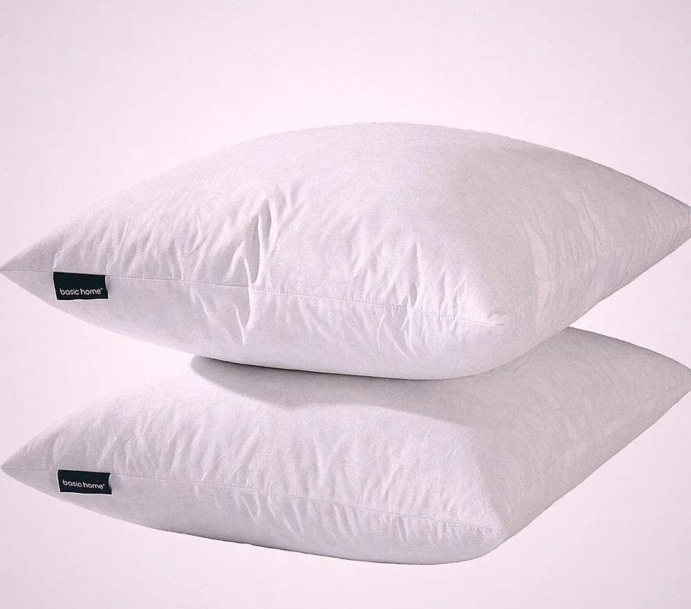 18x18 Hotel Goose Feather Pillow Insert - Plump Odorless Sofa/Bed Cushion Filler