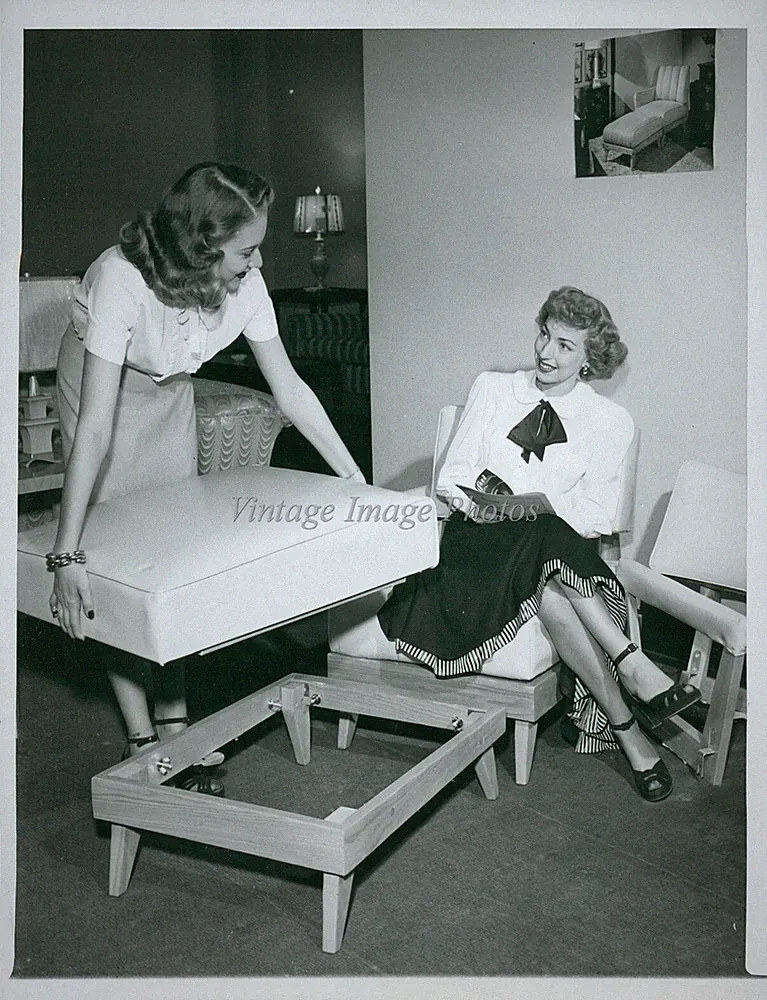 1948 Unidapt Sectional Sofa Demonstrated American Furniture Mart Event Photo 7x9