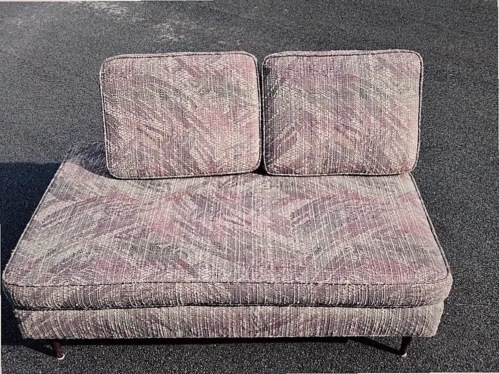 1960s Mid Century Modern Sofa Daybed With Wood Tapered Legs