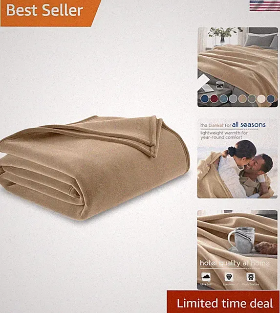 1B07049 Insulating Core Hotel Style Solid blanket Machine Washable Soft Cozy...
