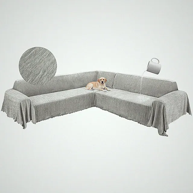 1OO% Waterproof Corner Sectional Couch Covers L Shape Chenille Sectional Sofa...