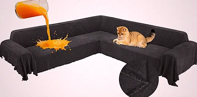 1OO% Waterproof Corner Sectional Couch Covers L Shape Chenille Sectional Sofa Co