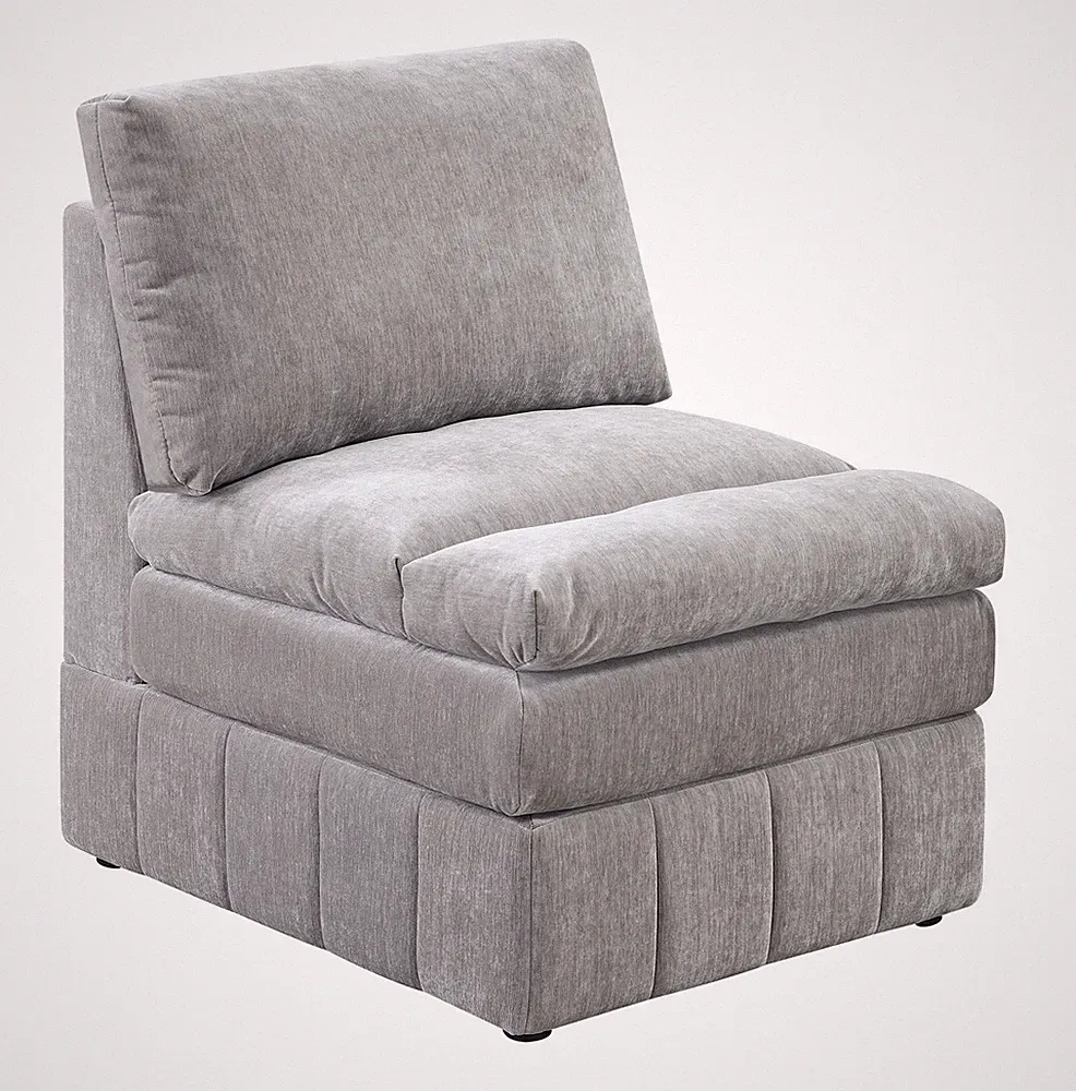 1pc Armless Chair Modular Plush Chair Sectional Sofa Living Room Furniture Gra