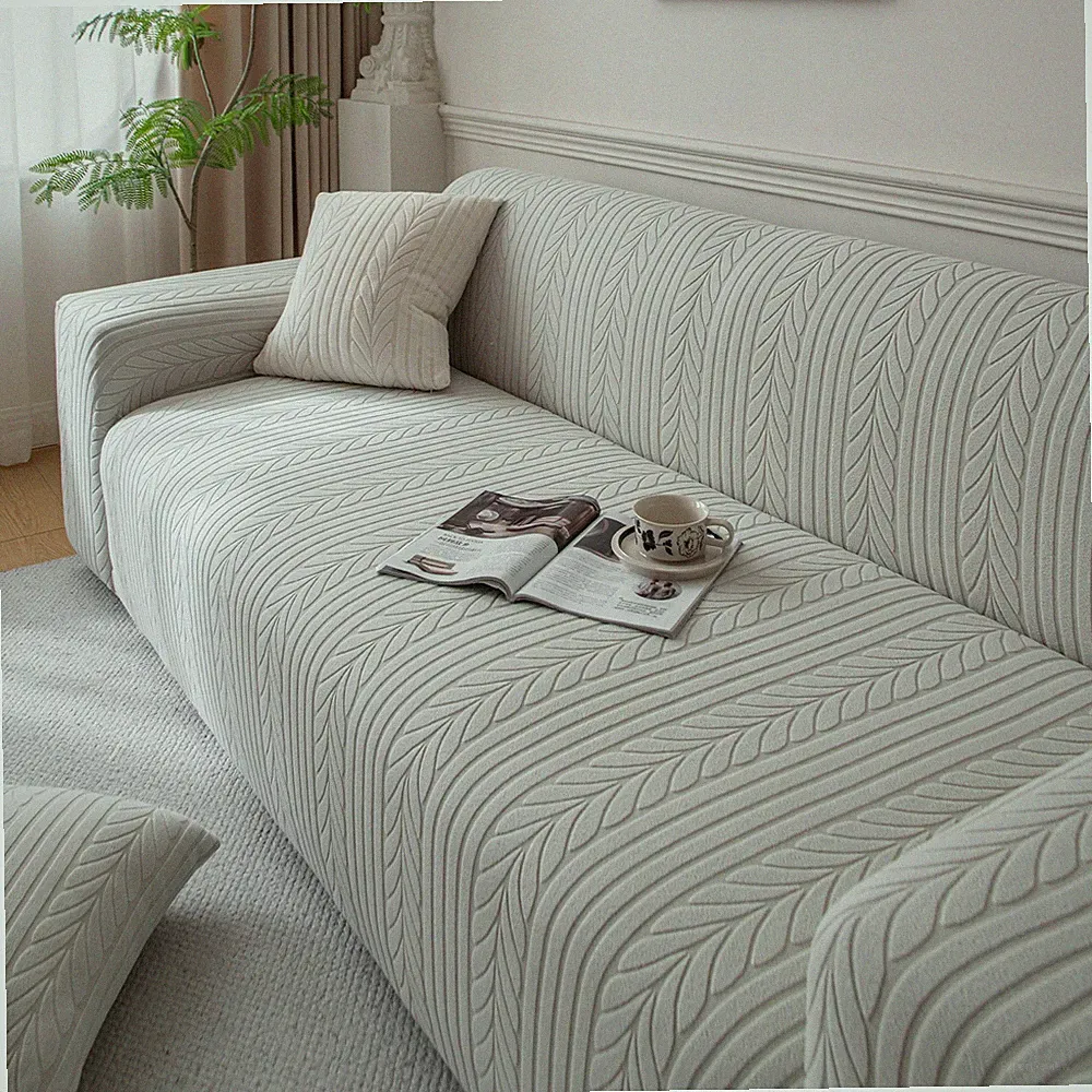 2/3/4 Seater Stretch Sofa Slipcover Full-Coverage Jacquard Couch Cover Non-Slip
