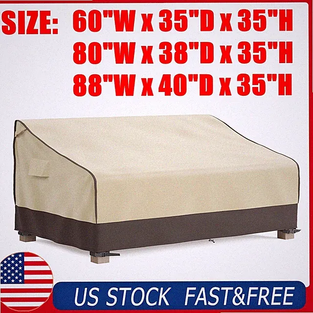 2-3 Seater Outdoor Sofa Cover Waterproof 60/80/88" Patio Couch Cover