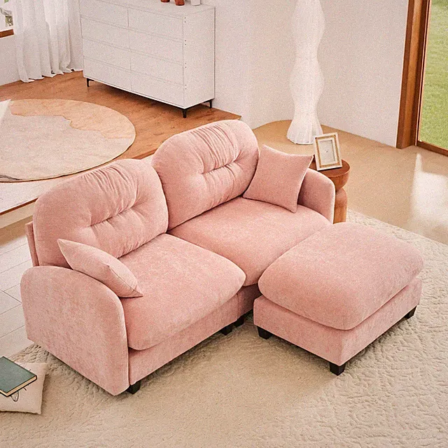 2-4 Seater Modular Sectional U Shaped Soft Chenille Sofa Couch w/o Ottoman