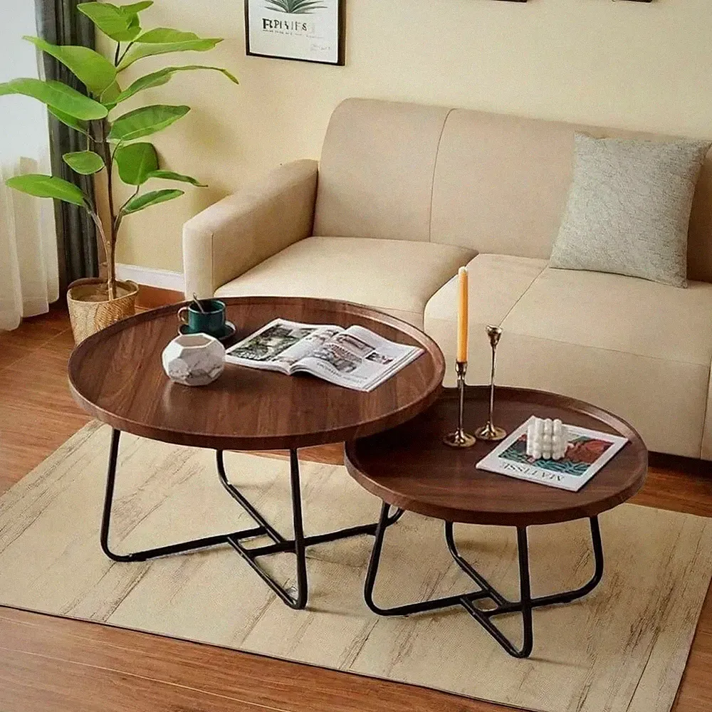 2 Coffee Table Sofa Table With Fluted Design For Living Room Reception Room