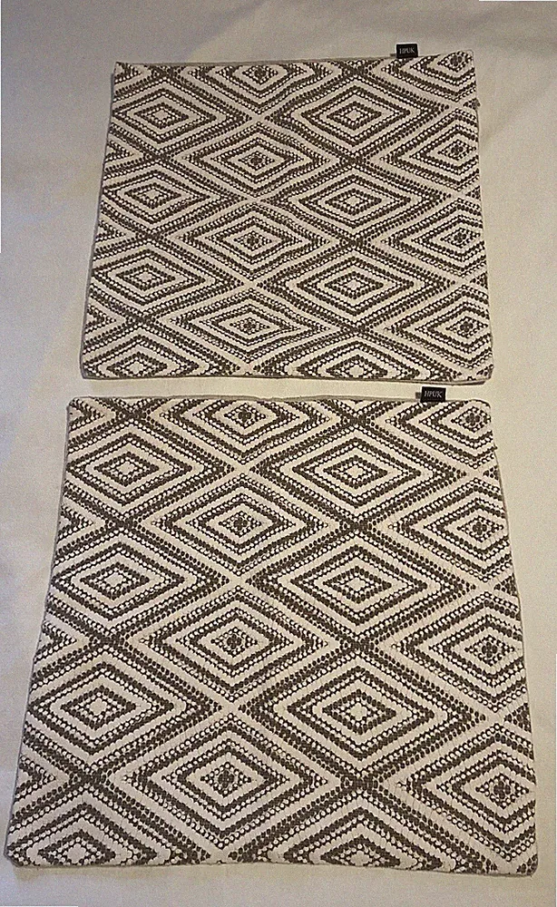 2 HPUK Throw Pillow Covers Set Sofa Geometric Gray White Zipper 17"X17" Monochro