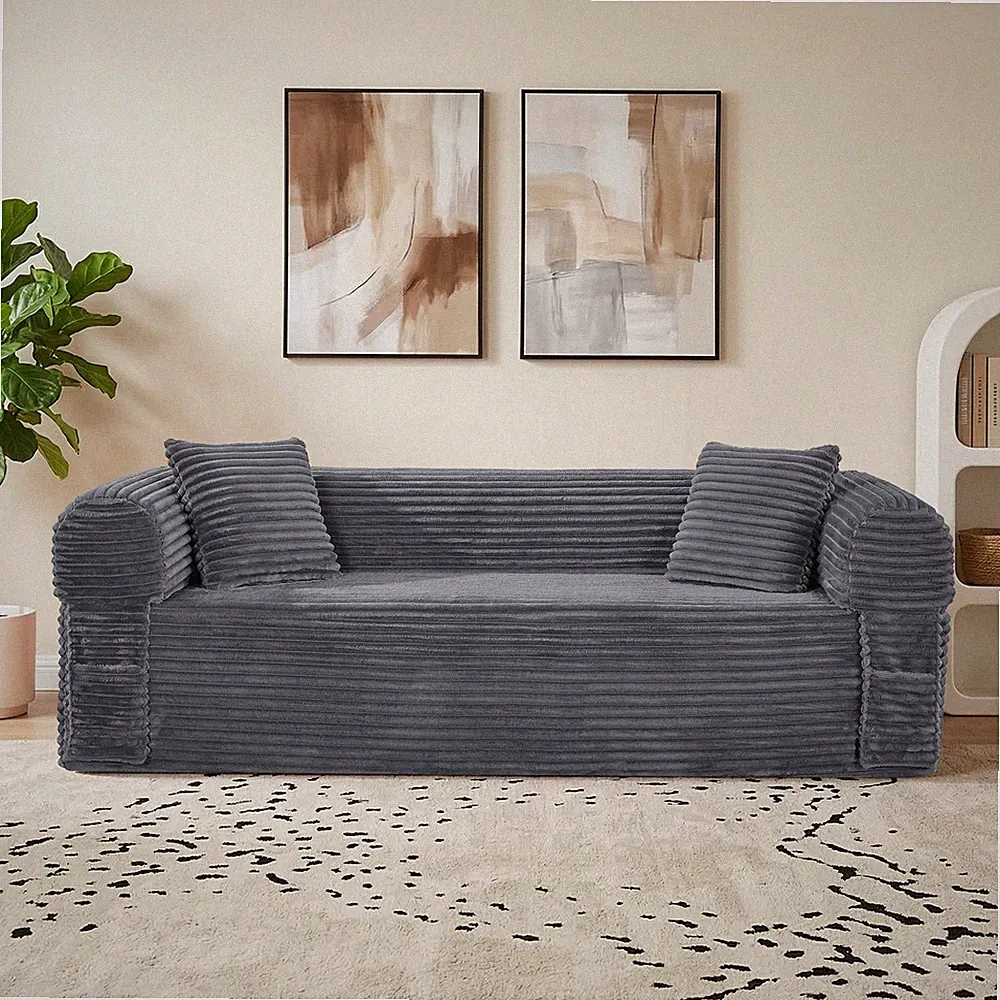 2-in-1 Convertible Sleeper Sofa Bed,Futon Boneless Floor Couch for Living Room