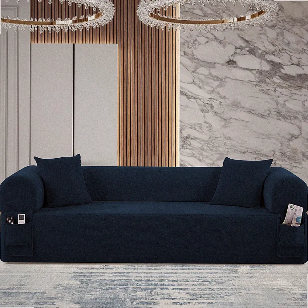 2-in-1 Convertible Sofa Bed,Corduroy Cloud Floor Boneless Couch for Living Room