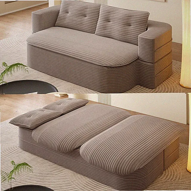 2 in 1 Convertible Sofa Bed Foldable Sofa with Blanket 2 Pillows Couch 78.7" W