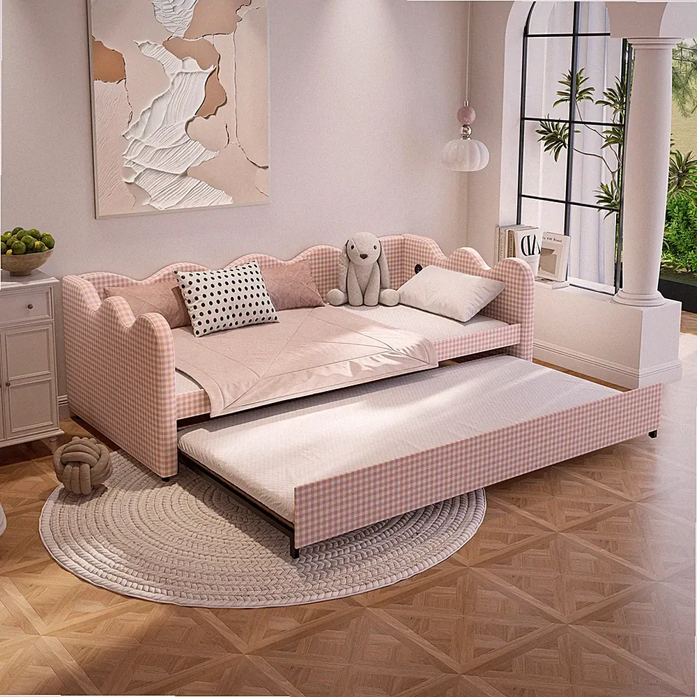 2 in 1 Convertible Sofa Bed,Triple Reinforced Sturdy Sofa Bed for Small Space,Pl