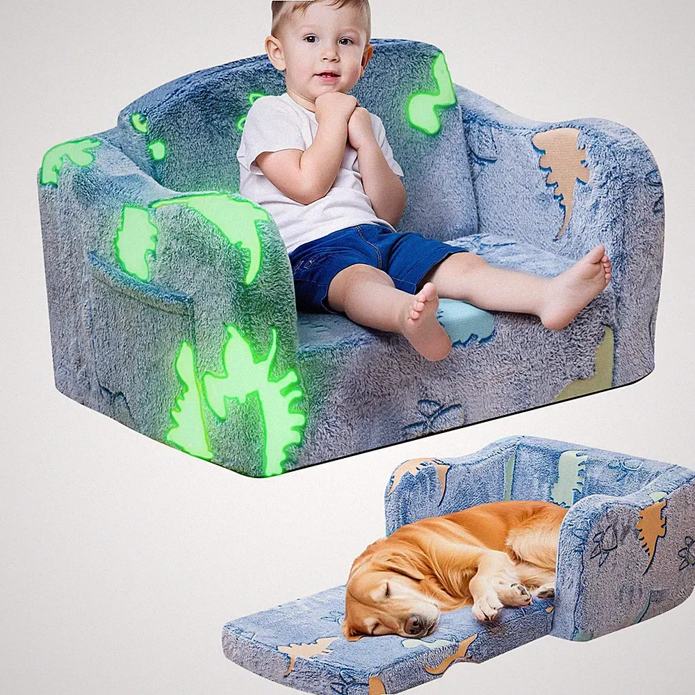 2-in-1 Couch,Glow in The Dark Baby Floor Bed,Foldable Chair Sofa for playroom...