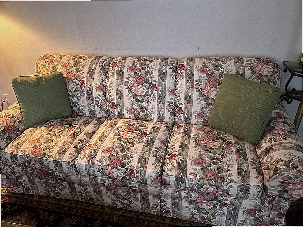 2 New Beautiful Floral Couches & A Red Couch