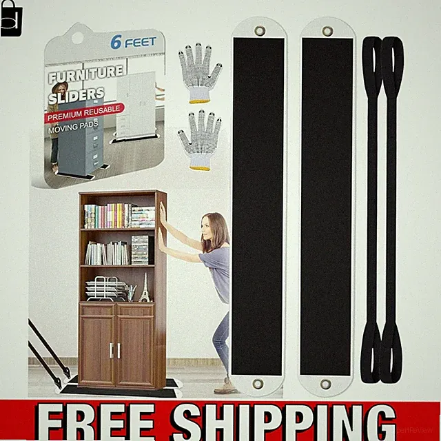 2-Pack Durable Furniture Sliders with Pull Strap - Effortless Moving on Carpet