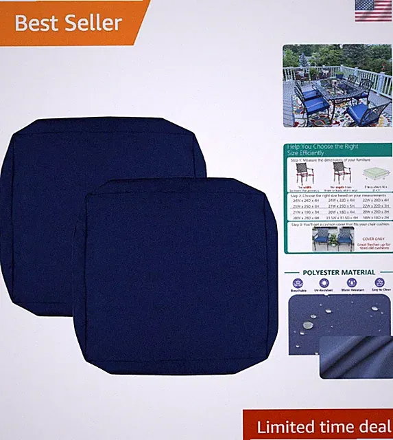 2-Pack Navy Blue Waterproof Patio Cushion Covers 24x24x4 for Outdoor Comfort
