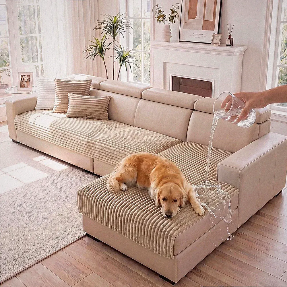 2 Pack Waterproof Couch Cover for Dogs for Sectional Sofa | Washable Pet Couch C