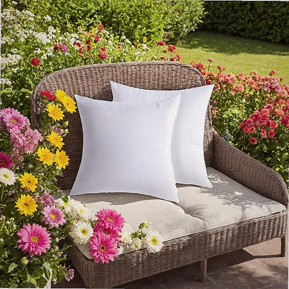 2 Pack White Square Cushion Inserts 18x18 Breathable Pillow Inserts For Sofa