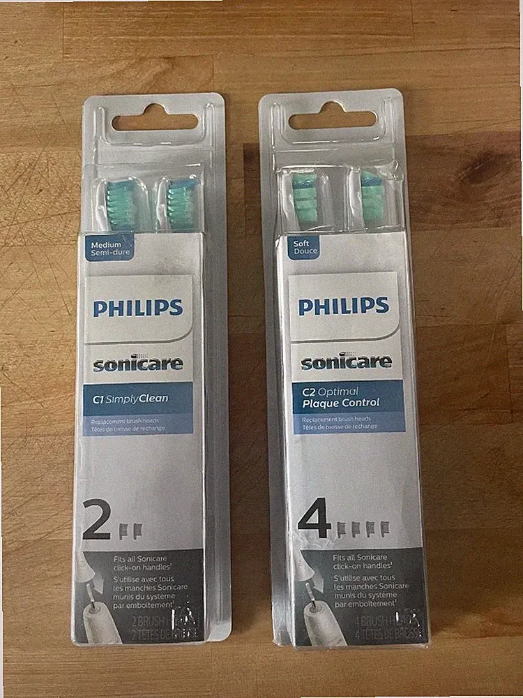 2 PACKS PHILLIPS SONICARE REPLACEMENT HEADS 6 COUNT BRAND NEW FREE SHIPPING