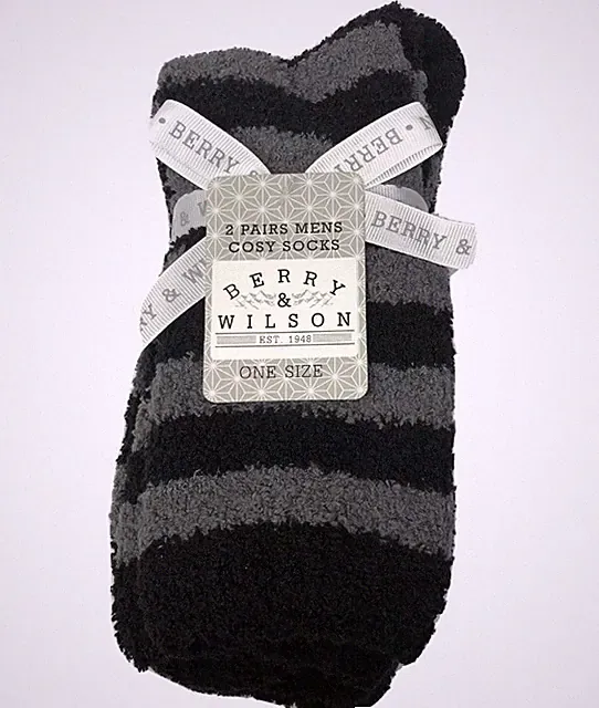 2 PAIRS MENS BERRY & WILSON LOUNGE / BED SOCKS ** IDEAL GIFT IDEA **