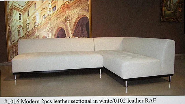 2 PC Modern contemporary Leather Sectional Sofa w/ Detachable Arms #1016