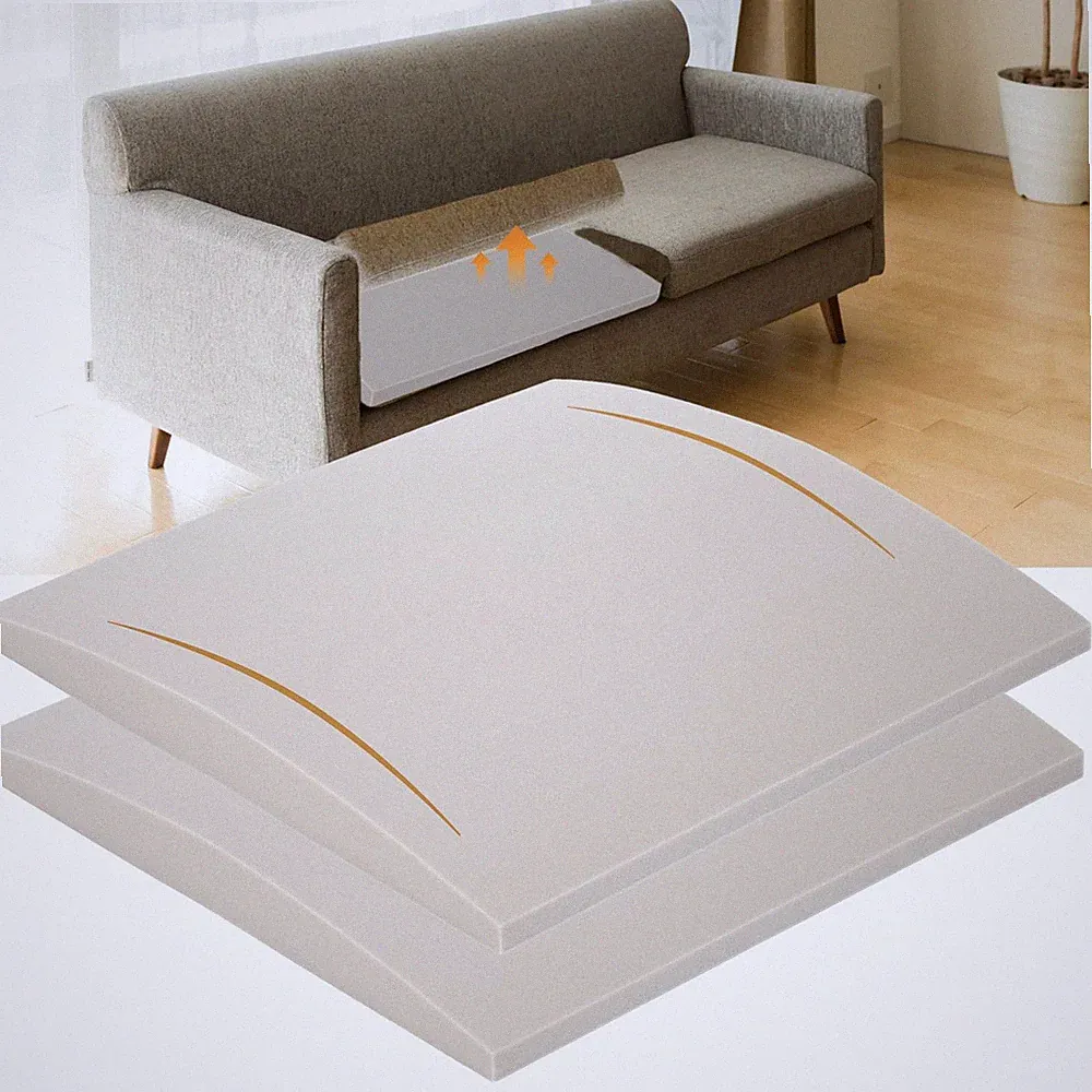 2 PCS Couch Cushion Support Sagging Seats Curved 20x20 Inch HighDensity Grey