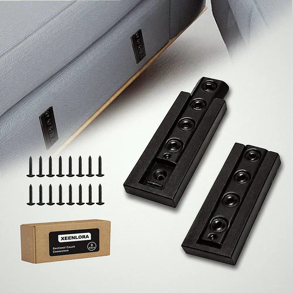 2 PCS Sectional Couch Connectors Heavy Duty Interlocking Sofa Bracket Hardware