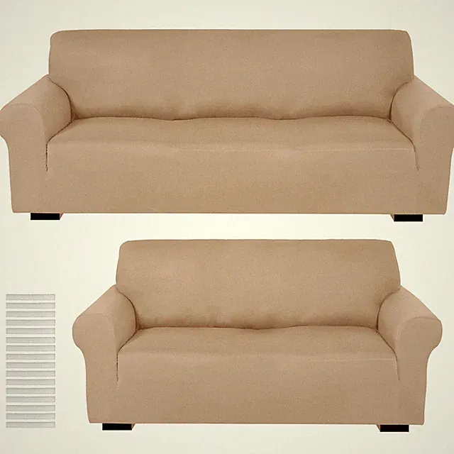 2 Pcs Sofa Covers Couch and Loveseat Covers Set Stretch Sofa Slipcover for Li...