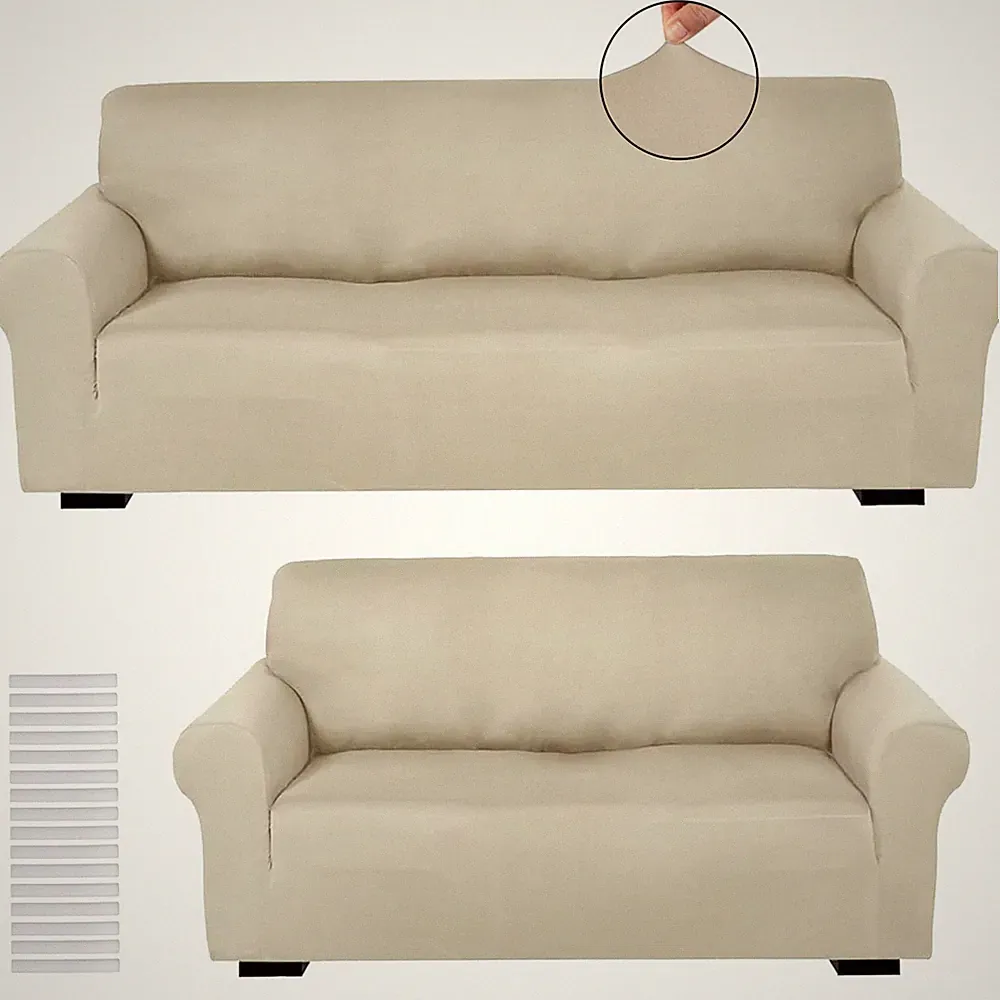 2 Pcs Sofa Covers Couch and Loveseat Covers Set Stretch Sofa Slipcover for Li...