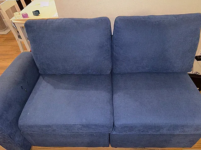 2-Piece Blue Modular Couch Set with Built-In Storage