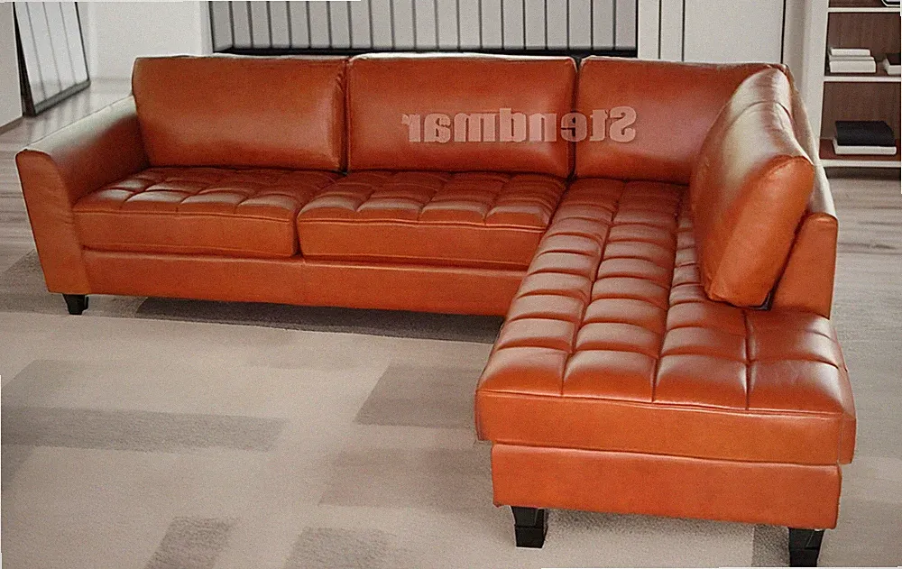 2-Piece Classic Leather Sectional Sofa Set S405