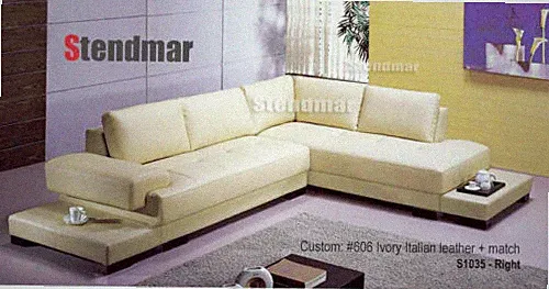 2-Piece European-Design Leather Sectional Sofa Set S1035A (Custom Made Options)
