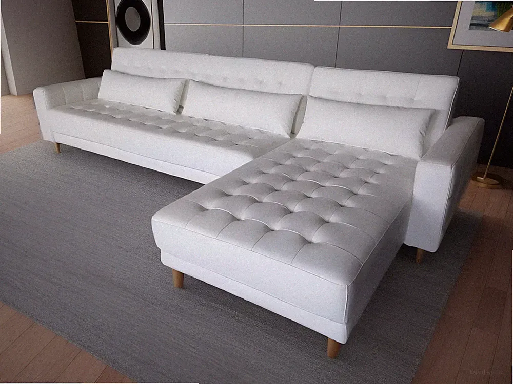 2-Piece Genuine Leather Sectional Sofa Set S0402RW (custom made options)