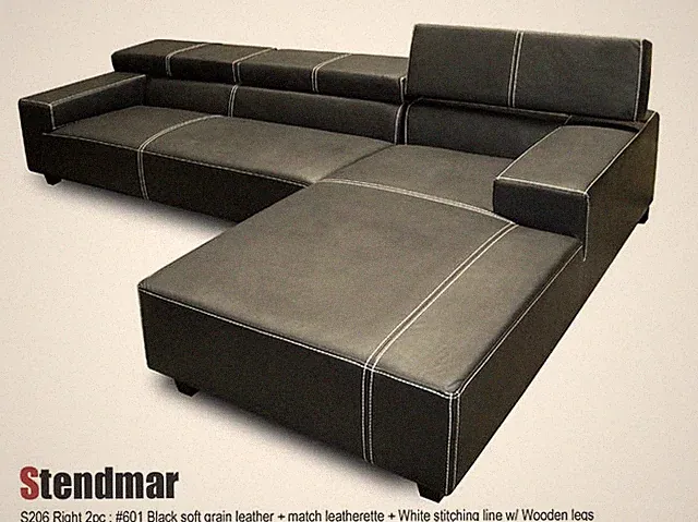 2-Piece Modern Leather Sectional Sofa Set S205B (Custom Options)
